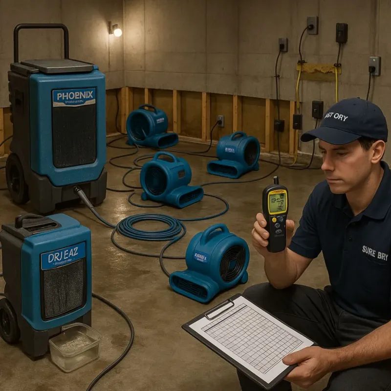 Structural Drying and Dehumidification process in Beecher, MI